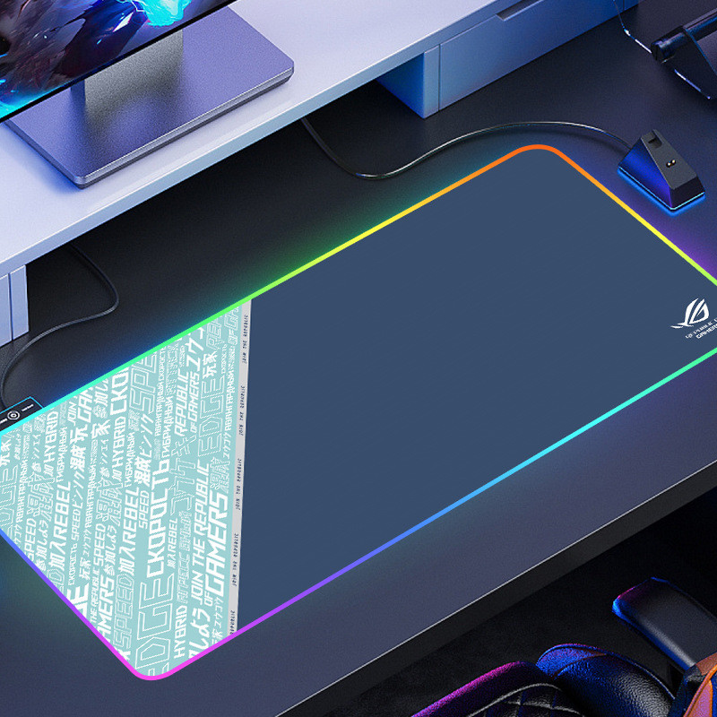 Teclado gamer RGB gigante direto da fábrica, mousepad luminoso e colorido para e-sports, antiderrapante e espesso para m