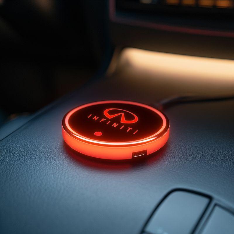 7 Cores Luz RGB Suporte de Copo LED Automotivo Artigos Automotivos For Infiniti Q50 Q60 Q70 QX50 QX60 QX80