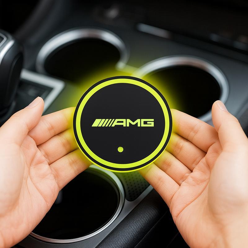 7 Cores Luz RGB Suporte de Copo LED Automotivo Acessórios para Carros For Mercedes Benz AMG A45 C63 E63 GLE CLA