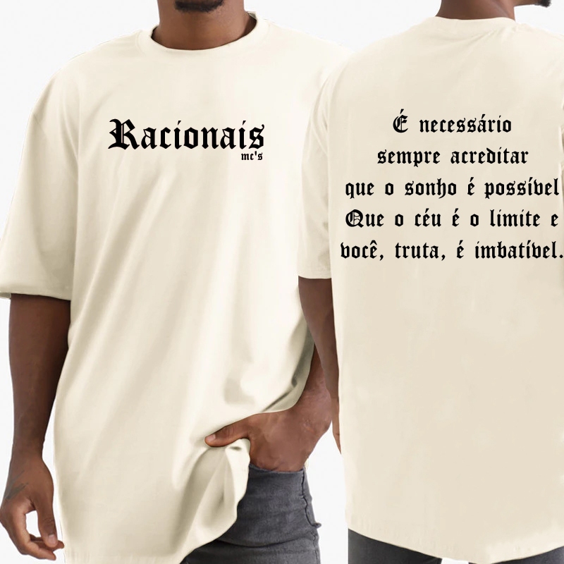 Camiseta Racionais Mc's Música Rap Nacional Camisa Masculina Algodão Plus Size Unissex
