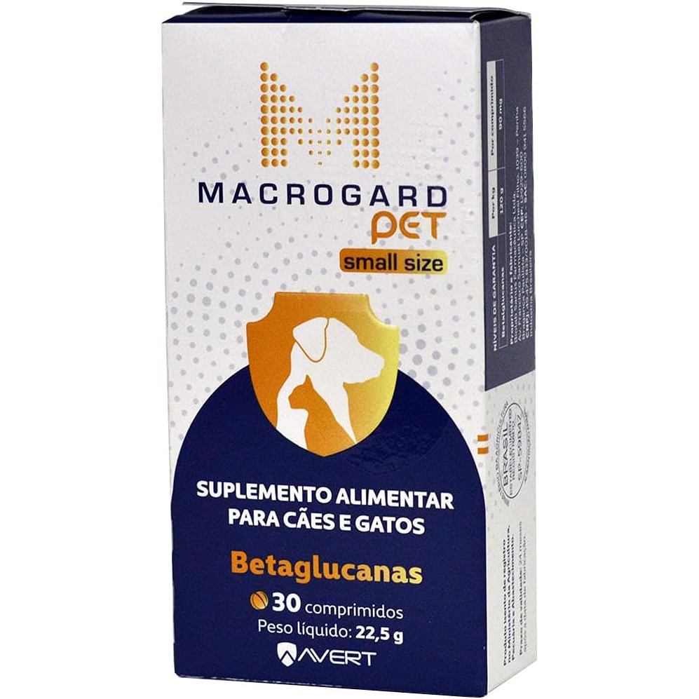 Suplemento Macrogard Pet Small Size 22,5 g para Cães e Gatos – 30 Comprimidos