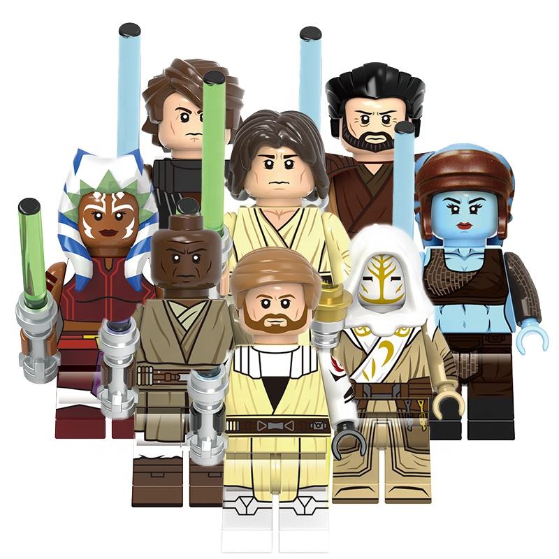 Obi-Wan Kenobi Qui-Gon Jinn Anakin Skywalker Mace Windu Ahsoka Tano Aayla Secura Bloco De Construção Figura Brinquedos P