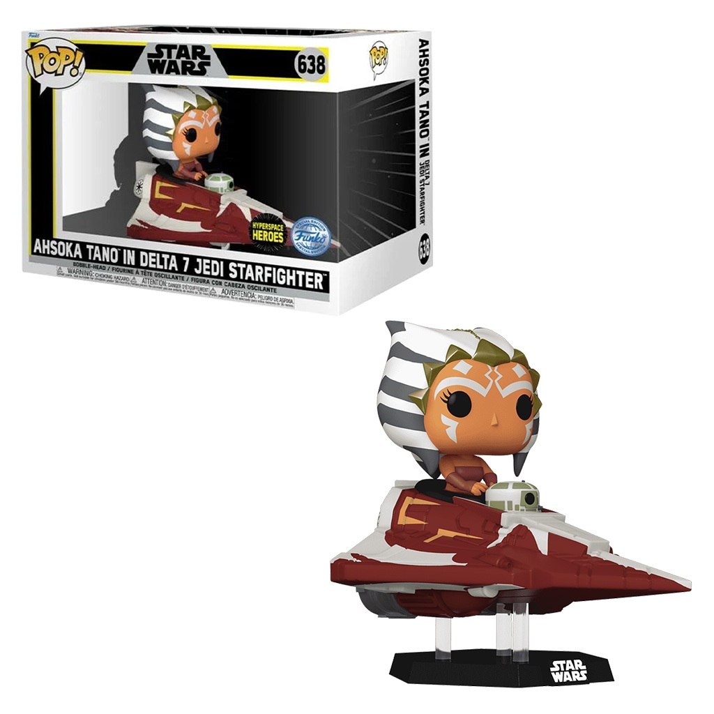 FUNKO POP RIDES STAR WARS - AHSOKA TANO IN DELTA 7 JEDI STARFIGHTER 638 NOVO ORIGINAL