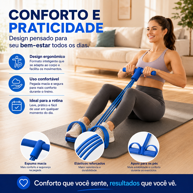 Elastic Exercise Band with Foot Support for Muscle Strengthening