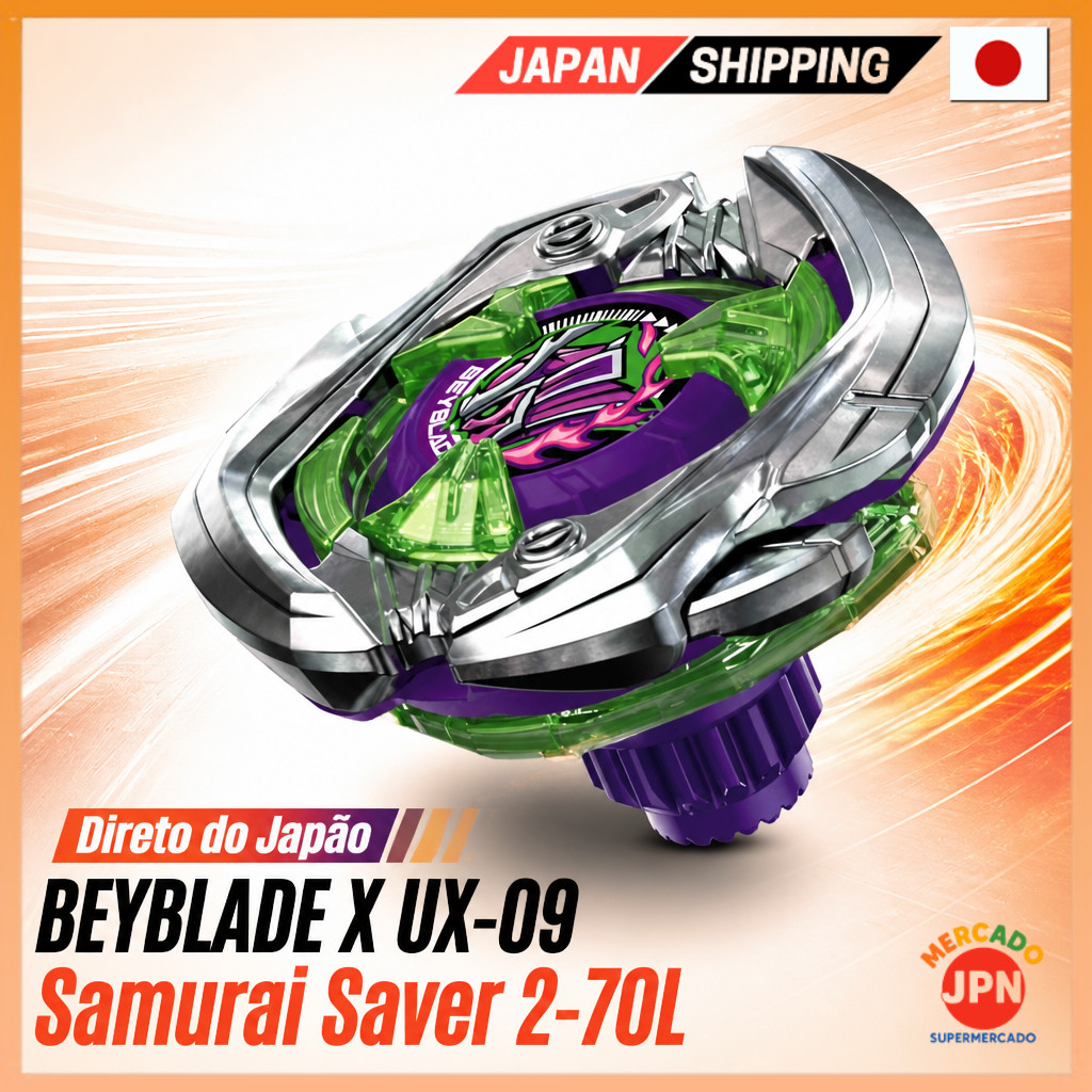 TAKARA TOMY BEYBLADE X UX-09 Starter Samurai Saver 2-70L Direct from JAPAN