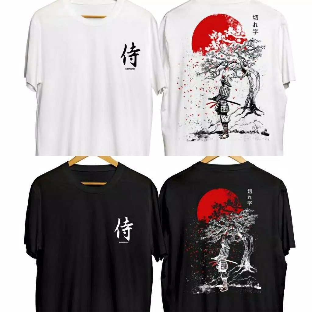 Camiseta Oversized KAOS PRIA/SAMURAI JAPAN/KAOS HITAM Camisa