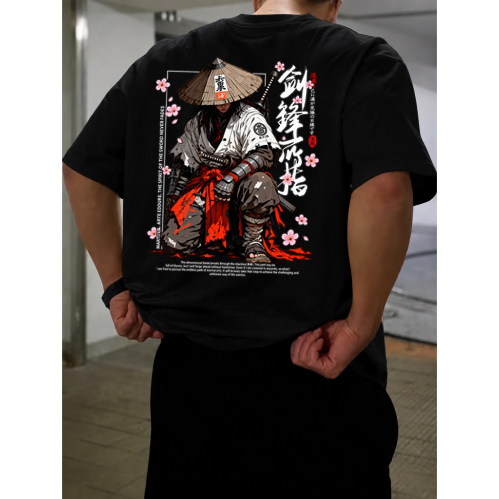Camiseta Samurai Ronin Katana Japan Art Estampa Japonesa Street Style Algodão Premium