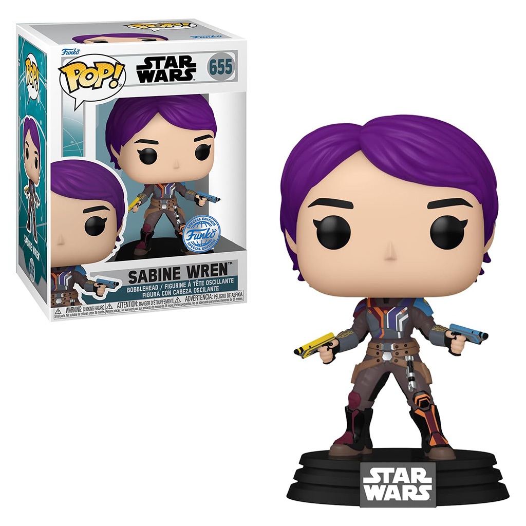 FUNKO POP STAR WARS: AHSOKA EXCLUSIVE - SABINE WREN 655 NOVO ORIOGINAL