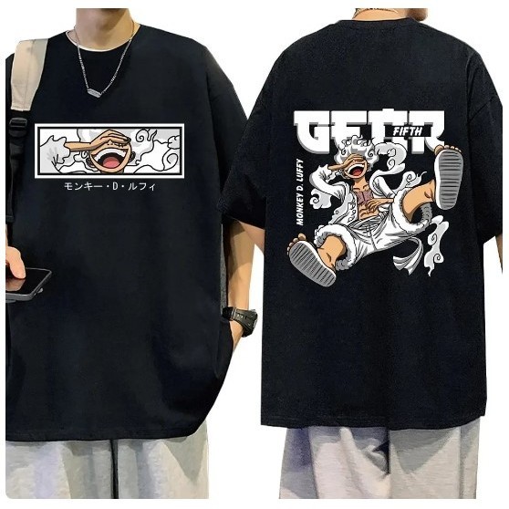 Camiseta Anime Luffy Gear 5 Unissex Plus Size Algodão Masculino Feminino Unissex