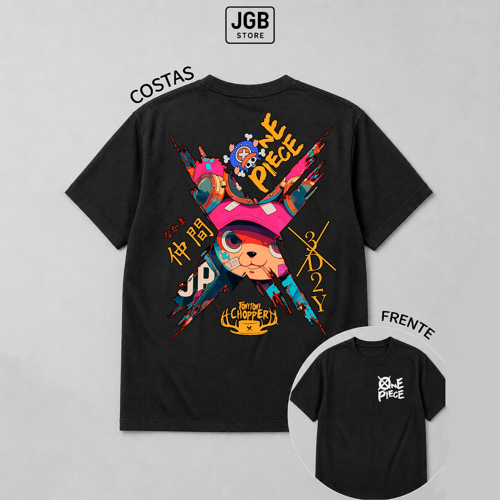 Camiseta One Piece Tony Tony Chopper 100% Algodão Masculina Feminina Unissex Anime Manga Pirata Plus Size
