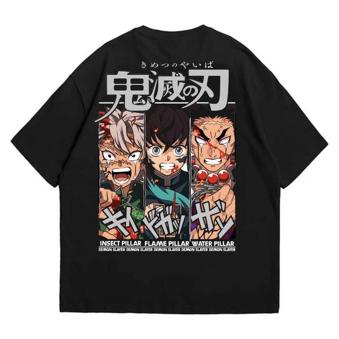 Camiseta Blusa Demon Slayer Tanjiro Hashira Unissex Infantil Plus Size Envio Imediato Anime Otaku
