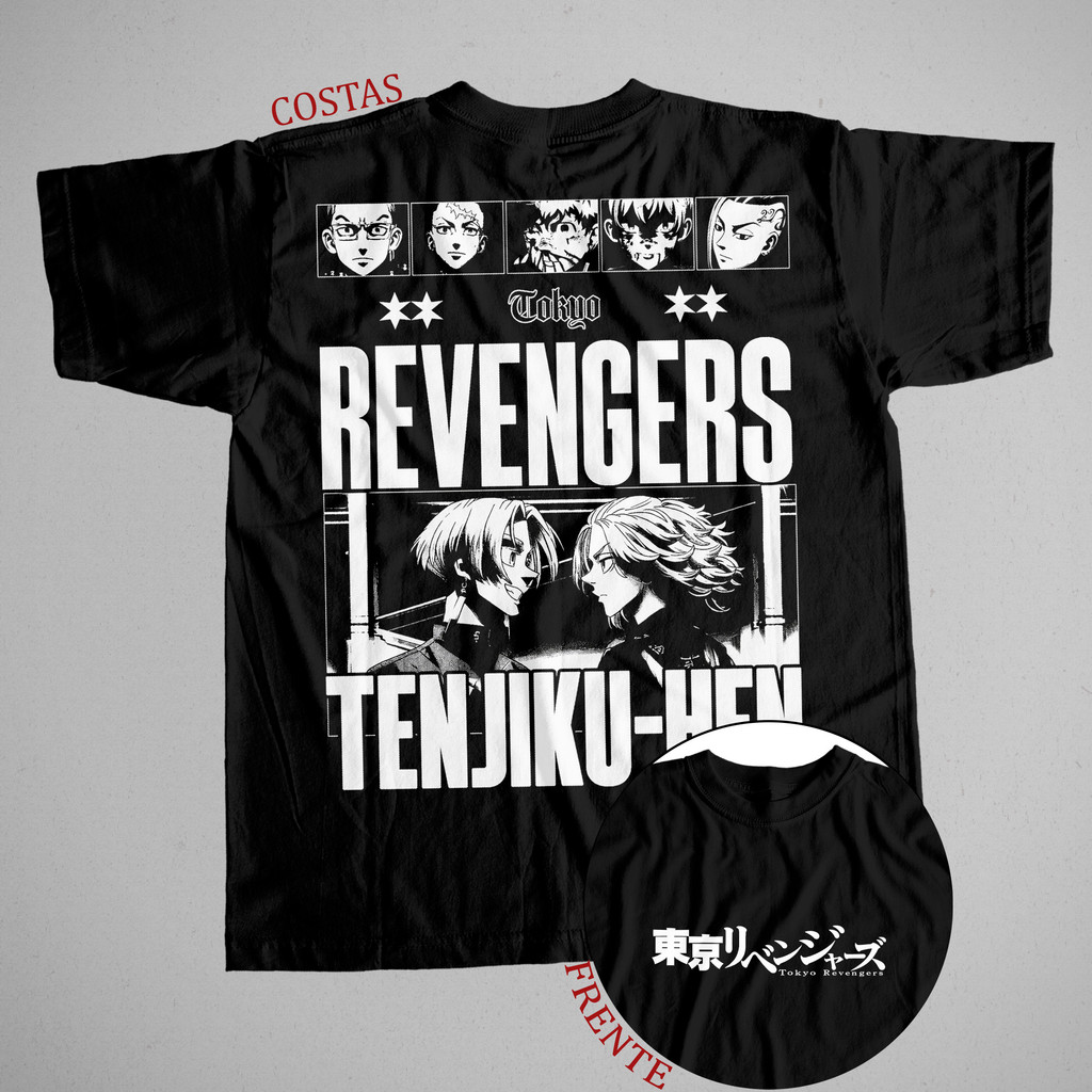 Camiseta Tokyo Revengers Mikey Izana Tenjiku Anime Manga 100% Algodão Feminina Masculina Plus Size