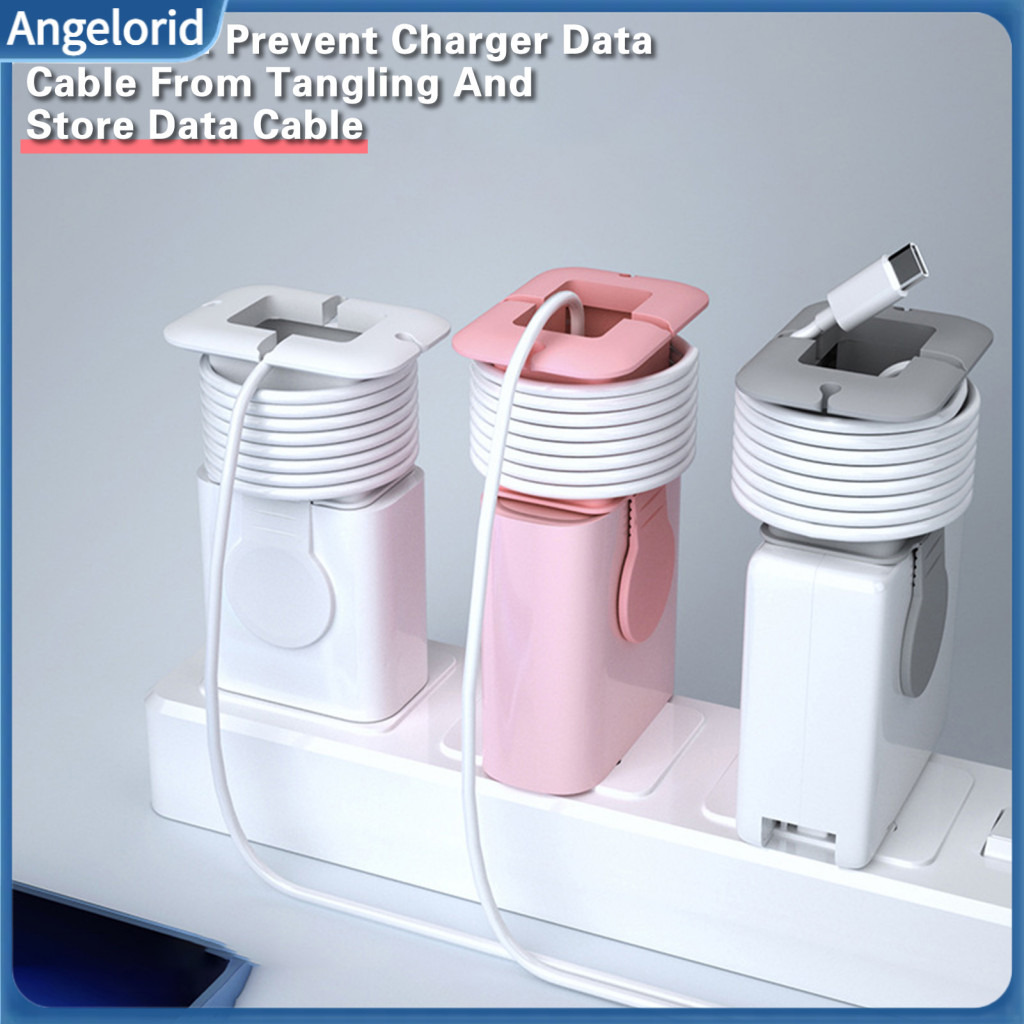 Data Cable Winder Charger Organizer 2-in-1 Silicone Protector – Compact Space-saving Anti-break for Cables Perfect Off