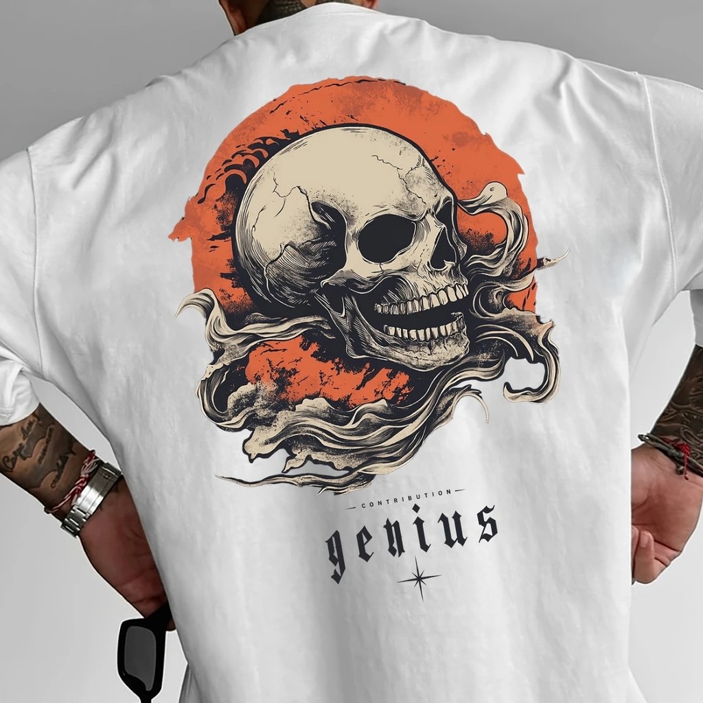 Camiseta Caveira Genius Camisa Blusa Unissex Masculino Feminino 100% Algodão Top Premium Street wear Plus Size