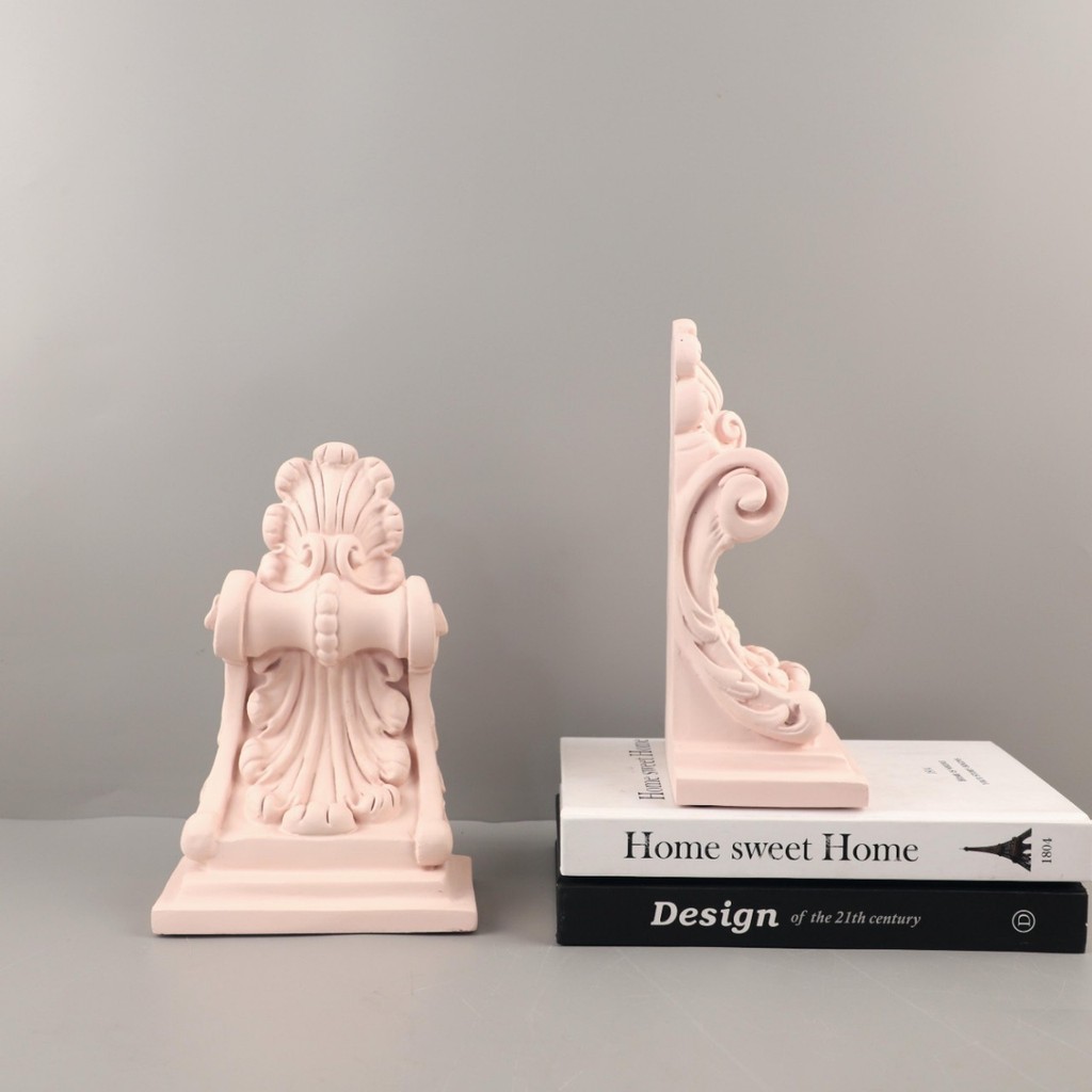 NBTD Modern minimalist retro Greek column head carving bookends, desk ornaments, study room and entryway decor, home acc