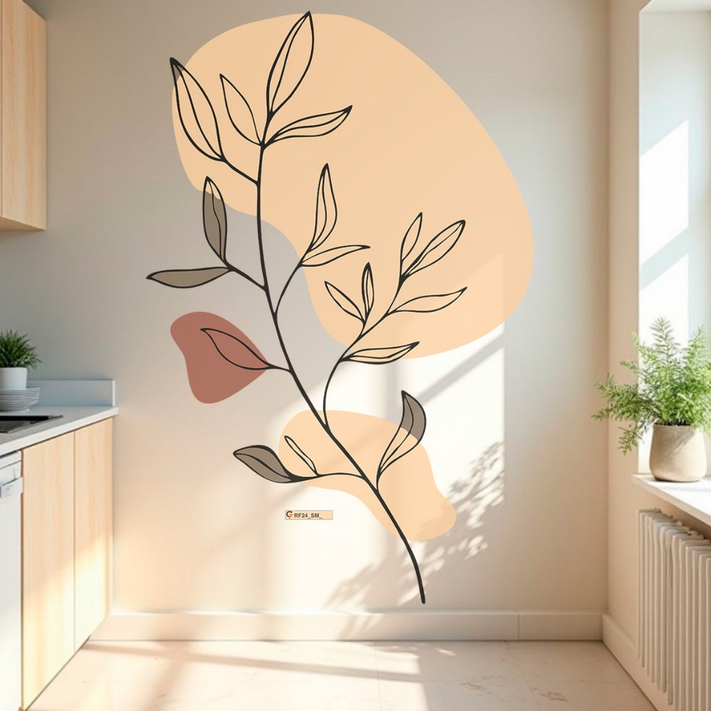 Adesivo De Parede Folhagem Boho Para Sala Quarto Cozinha E Home Office