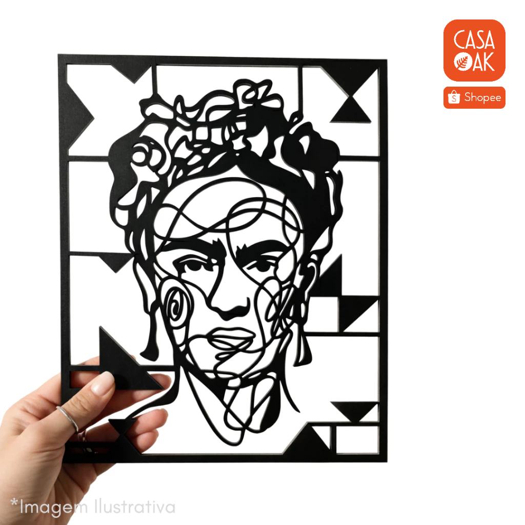 Quadro Decorativo Frida Kahlo / Decoração enfeite de Parede Sala Quarto home office