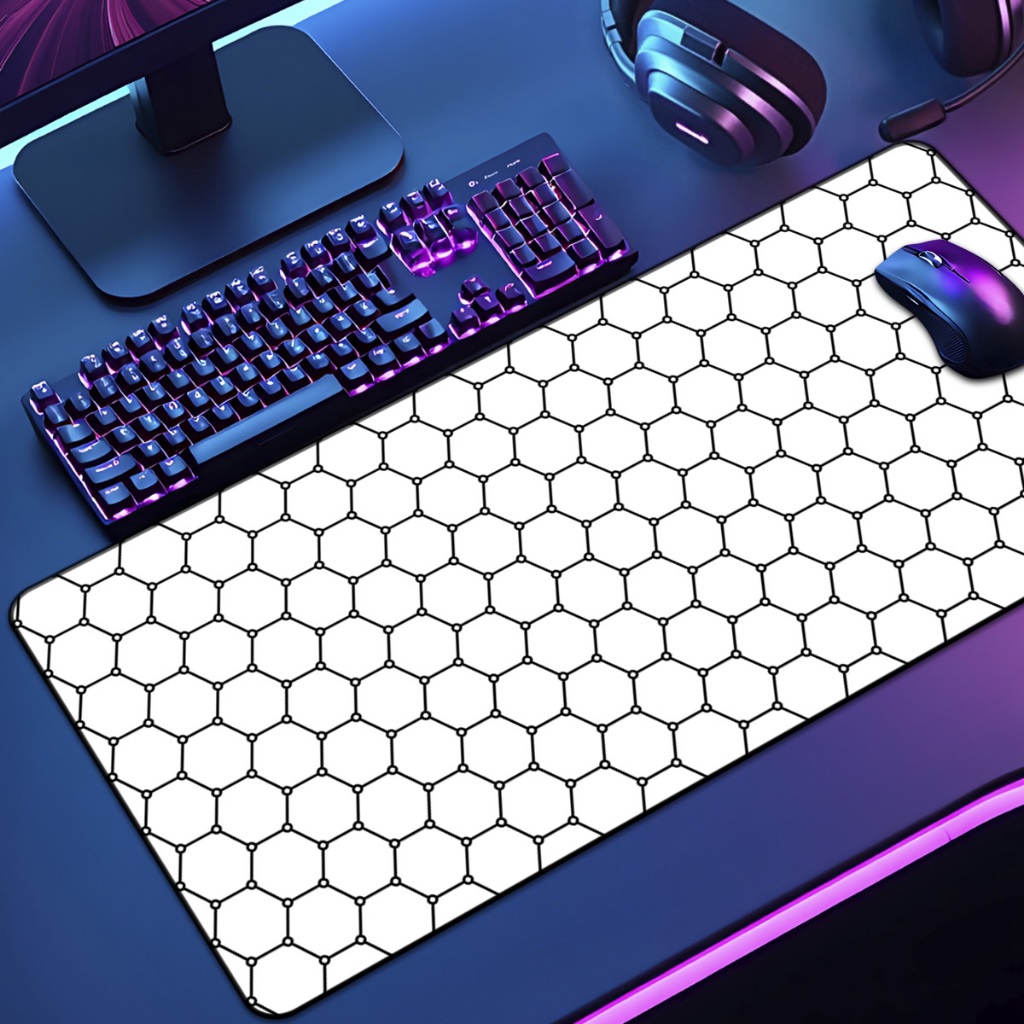 Mouse Pad Grande Gamer Pattern 65x30 70x35 80x35 90x40 90x50 120x60 Antiderrapante Borda Costurada