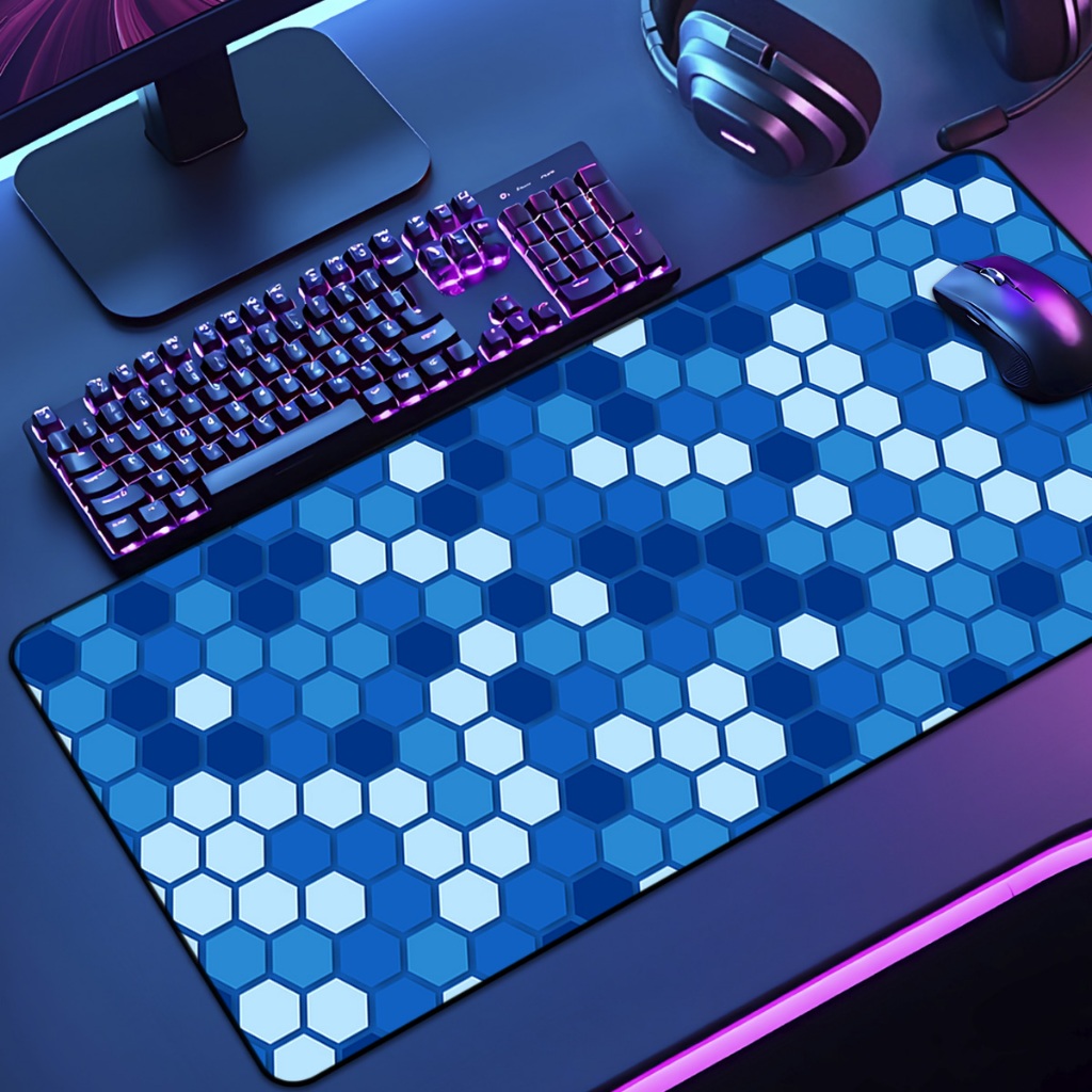 Mouse Pad Grande Gamer Pattern 65x30 70x35 80x35 90x40 90x50 120x60 Antiderrapante Borda Costurada