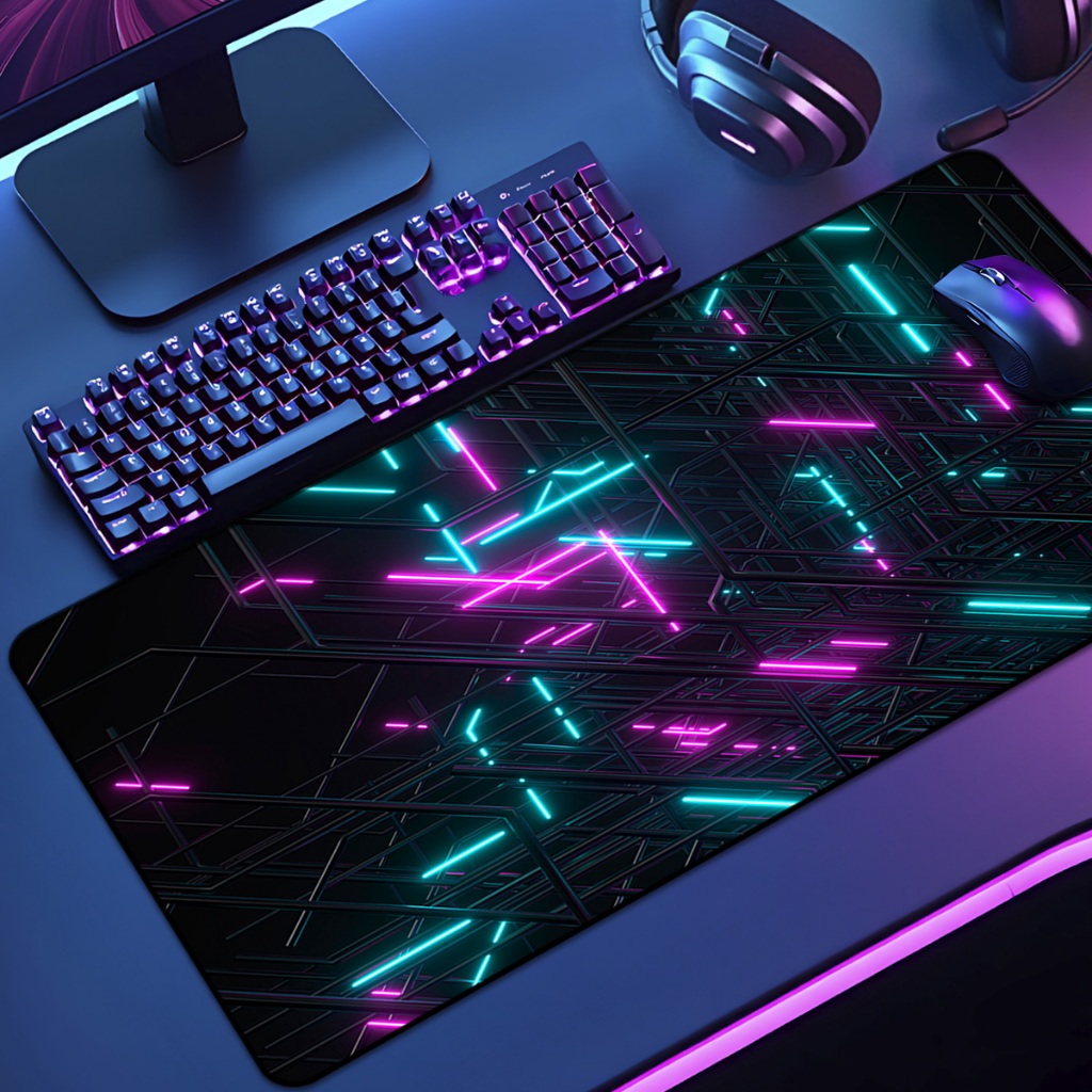 Mouse Pad Grande Gamer Pattern 65x30 70x35 80x35 90x40 90x50 120x60 Antiderrapante Borda Costurada