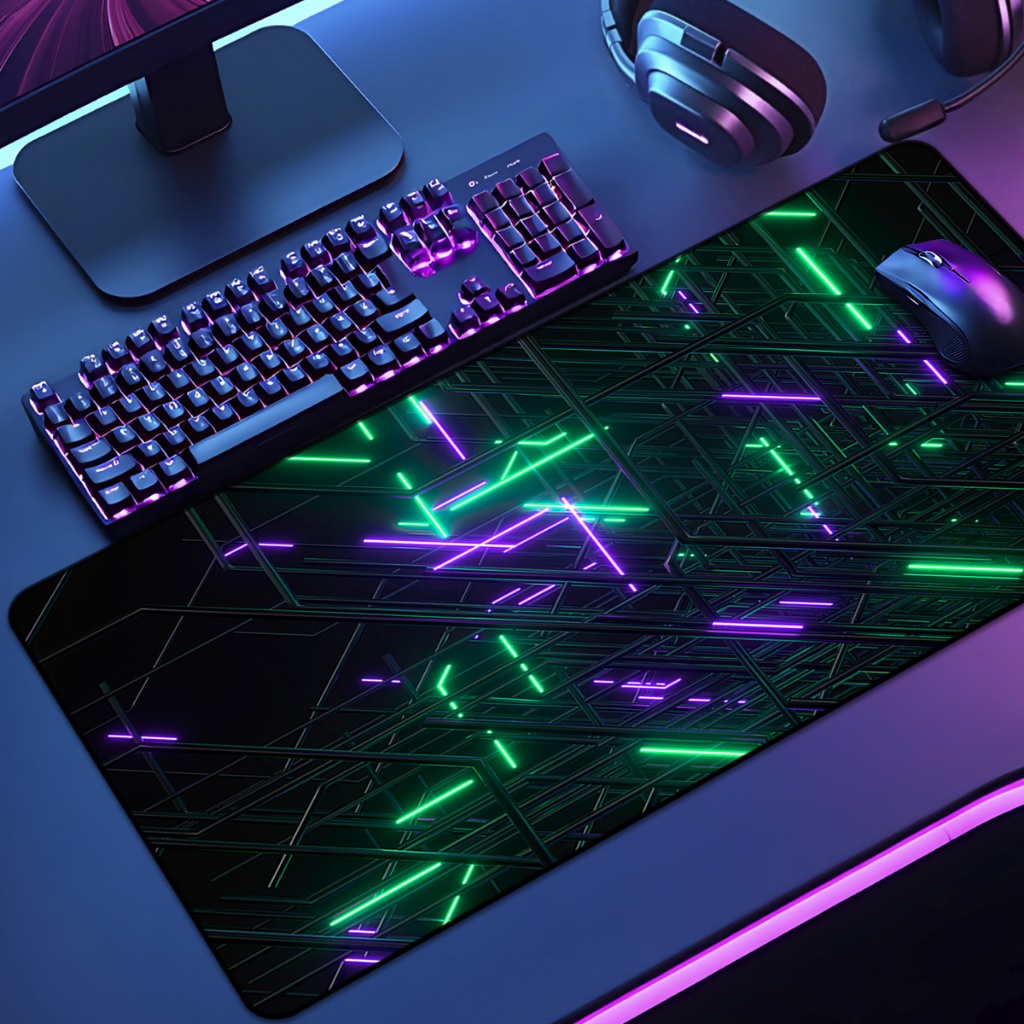 Mouse Pad Grande Gamer Pattern  65x30 70x35 80x35 90x40 90x50 120x60 Antiderrapante Borda Costurada