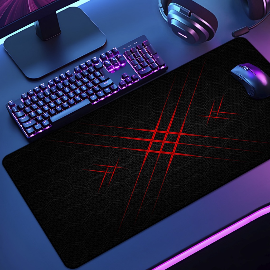 Mouse Pad Grande Gamer Pattern 65x30 70x35 80x35 90x40 90x50 120x60 Antiderrapante Borda Costurada