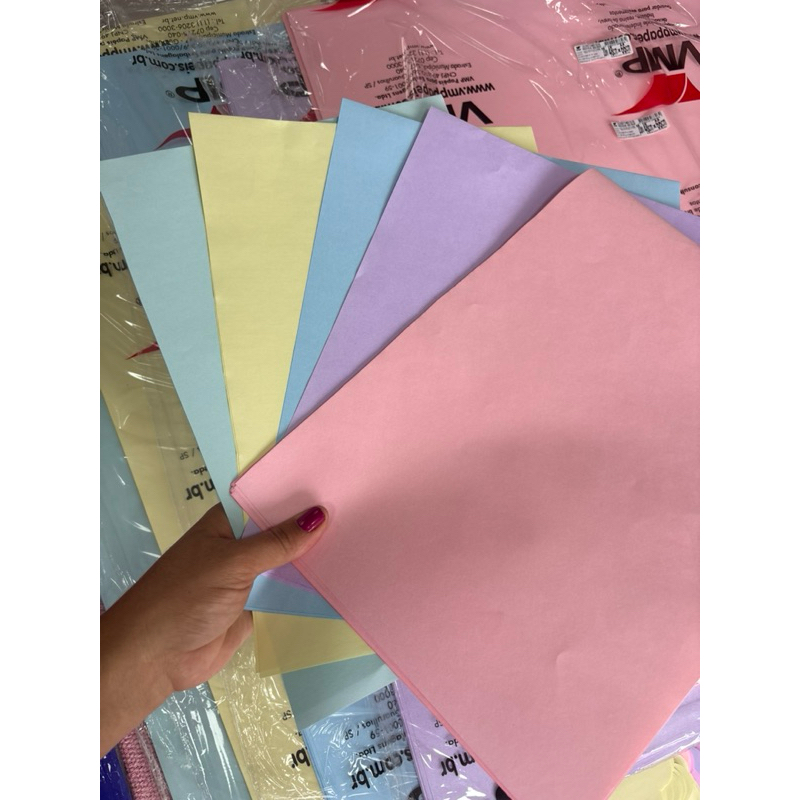 Papel Color Set Dupla Face 120g – Pacote com 20 Folhas 48x66cm Papel VMP candycolor Neon colorido lilás candy
