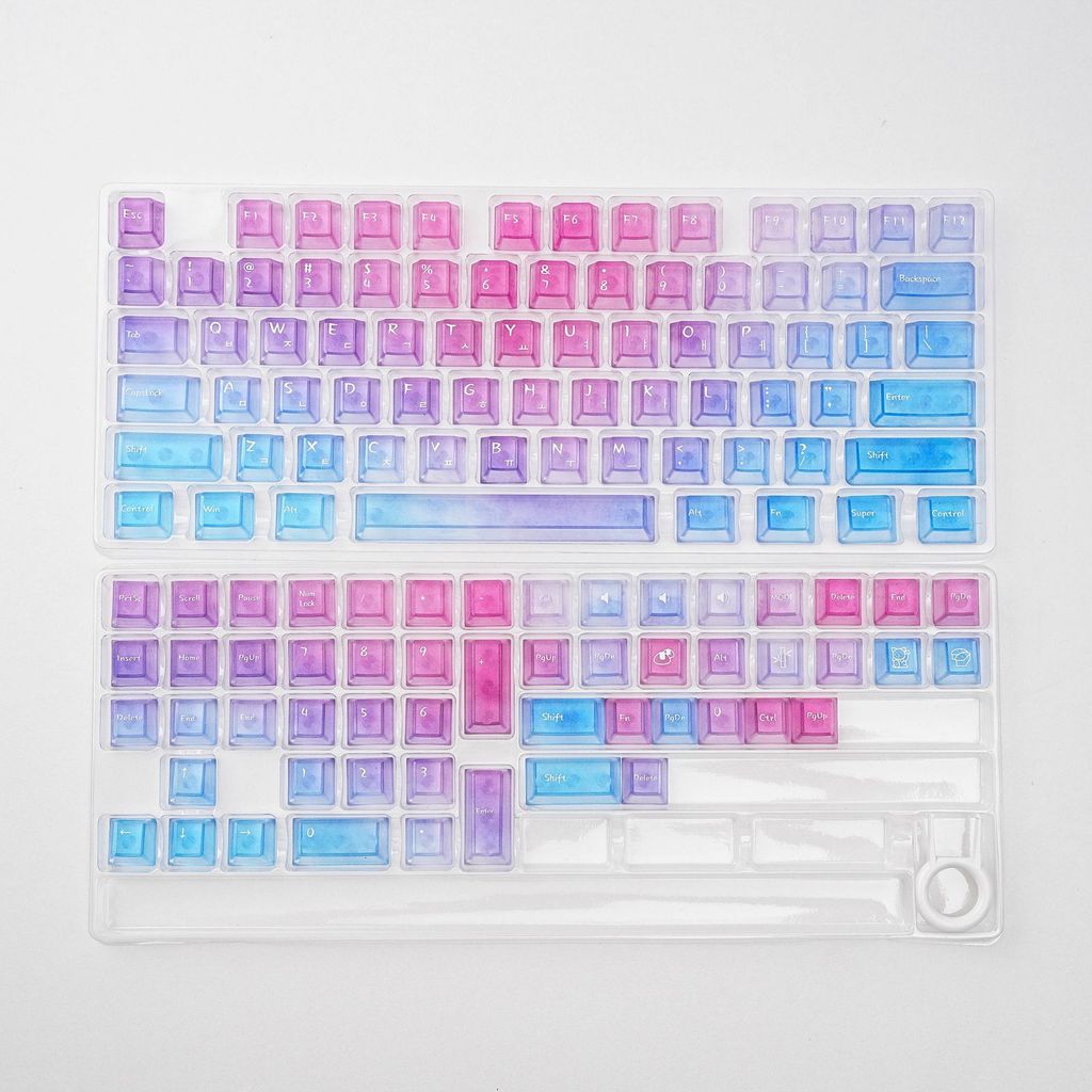 Rosa Oceano Cherry Profile Shine-Through Side-print Double shot PBT + PCKeycap Set 130 Teclas