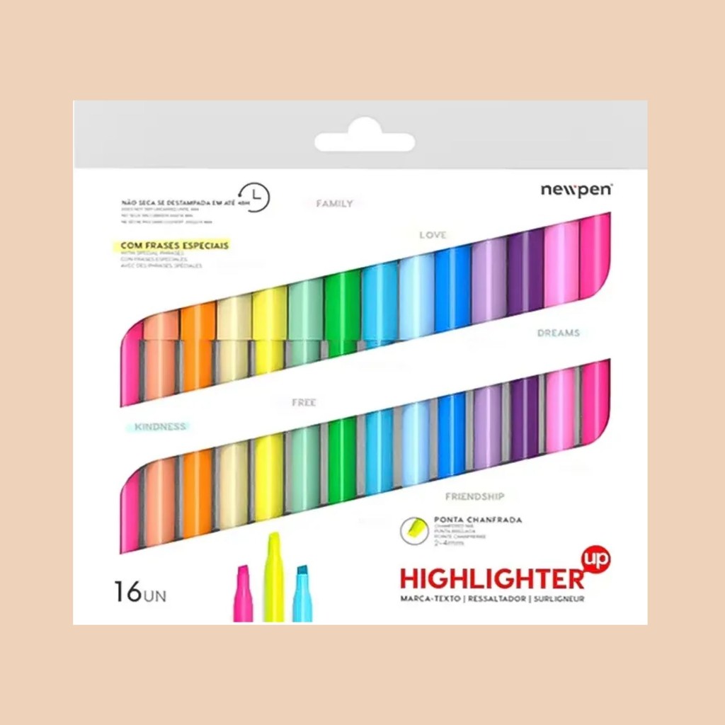 Caneta Marcadora Brush Colors Ultrafine Com 16 Cores - Newpen  -