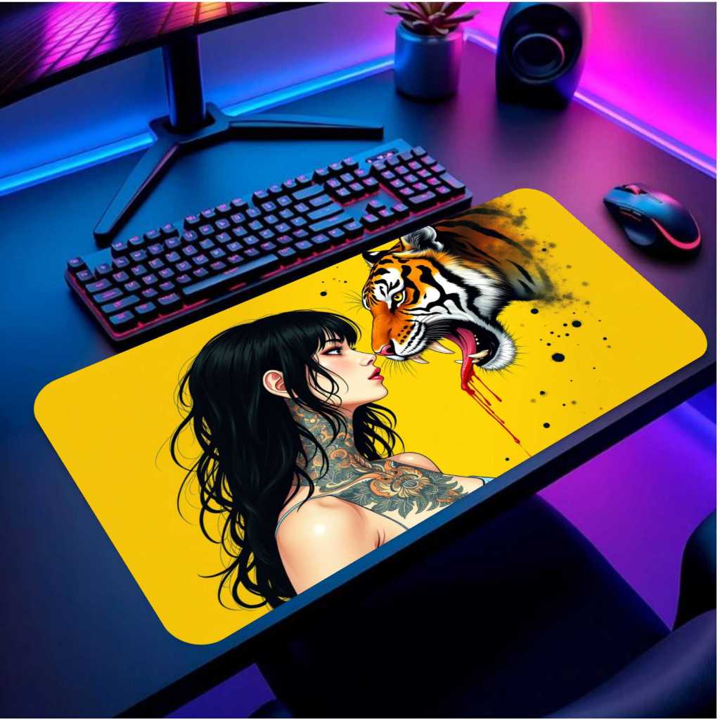Mouse Pad Gamer Premium Alternative Girl or Tiger 2 120X40