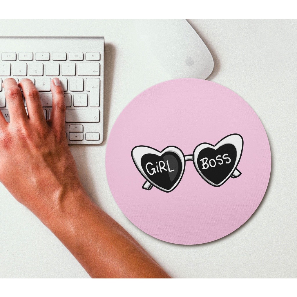Mouse pad redondo óculos Girl Boss