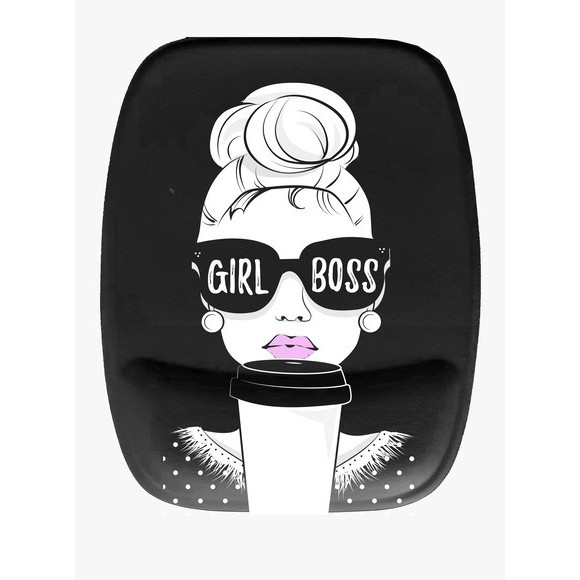 Mouse pad Retangular com apoio Girl Boss