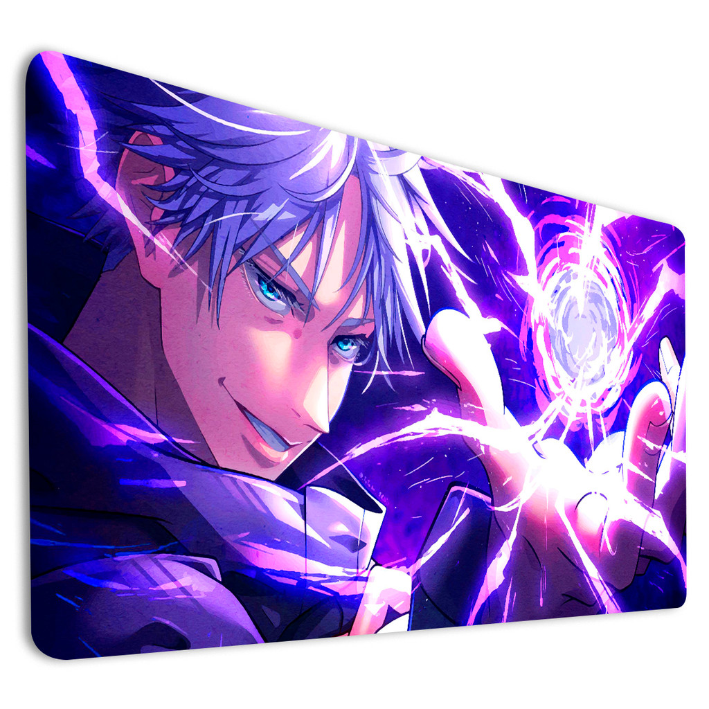 Mousepad Gamer Para Teclado Computador Estampa Anime Girl Roxa Com Raios