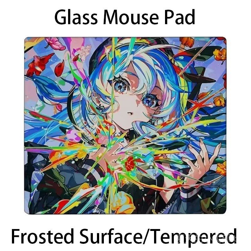 Mousepad de vidro Hear Girl Sora, mousepad para jogos com design personalizado, tapete de mesa temperado para jogos FPS,