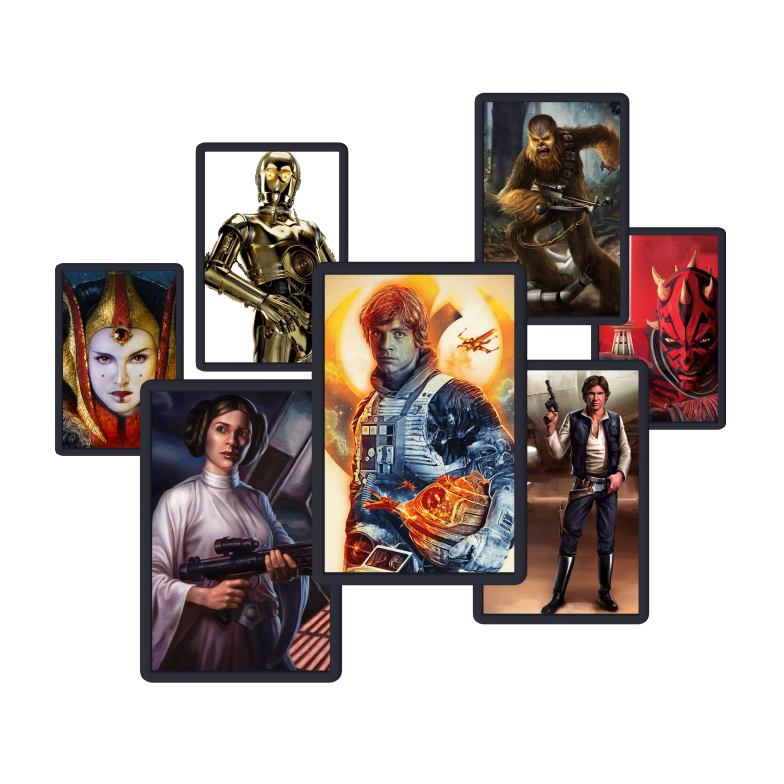 Quadros Star Wars PARTE 1 Com moldura 30X20cm para decoração e coleção