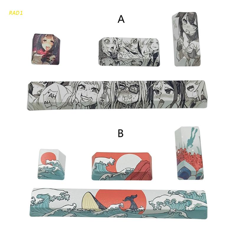 4Pcs Sea Girl Keycap PBT Five Sides Dye-Subbed Spacebar 6.25U OEM