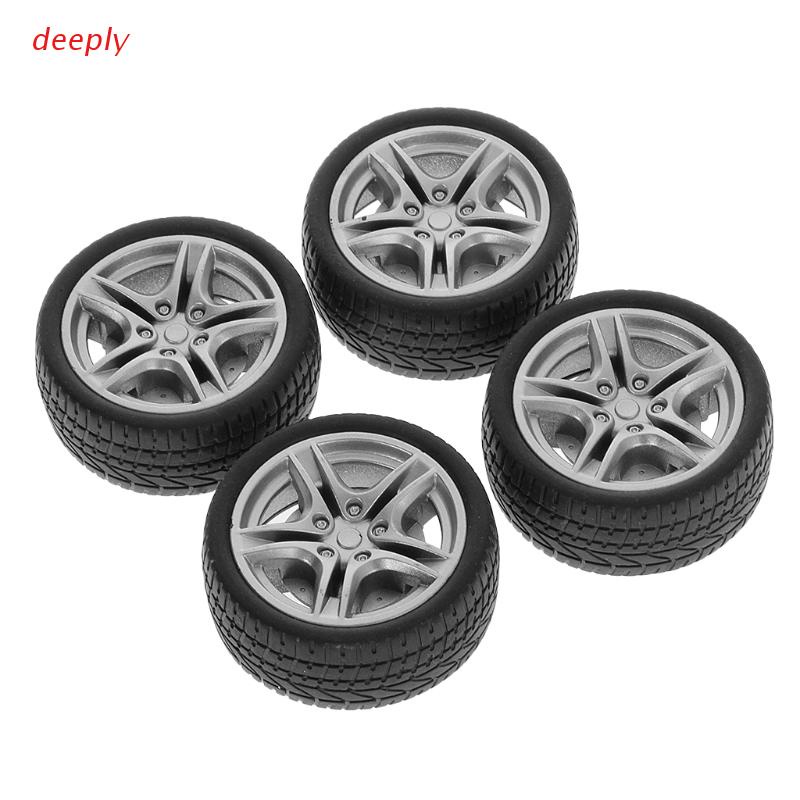 deeply 4 Pçs 48mm Pneu Borracha Simulação Modelo Brinquedo Peças Reposição