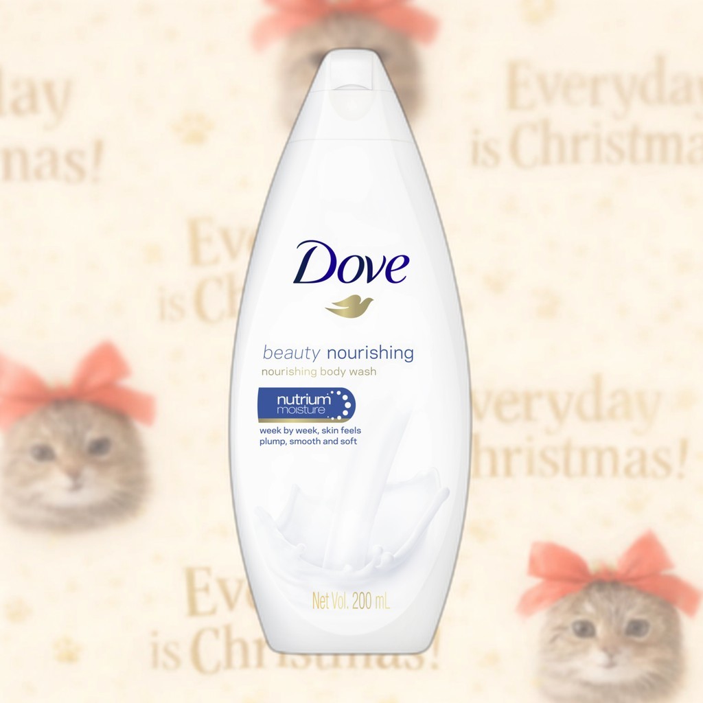 [daiso] Sabonete Líquido Dove Deeply Nourishing , 200ml , 1 Unidade/Coreano/Limpeza Cremosa/100 % Genuíno Pelo Natal !