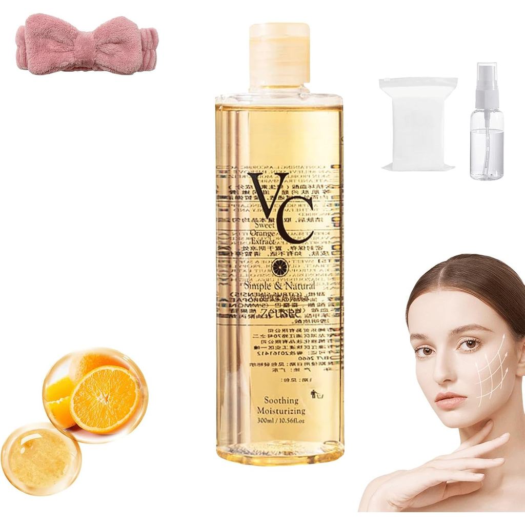 Vc Toner,Vc Toner Face,300ml Hydrating & Brightening Facial Essences Deeply Hydrate,Enhance Skin Elasticity, Refreshing