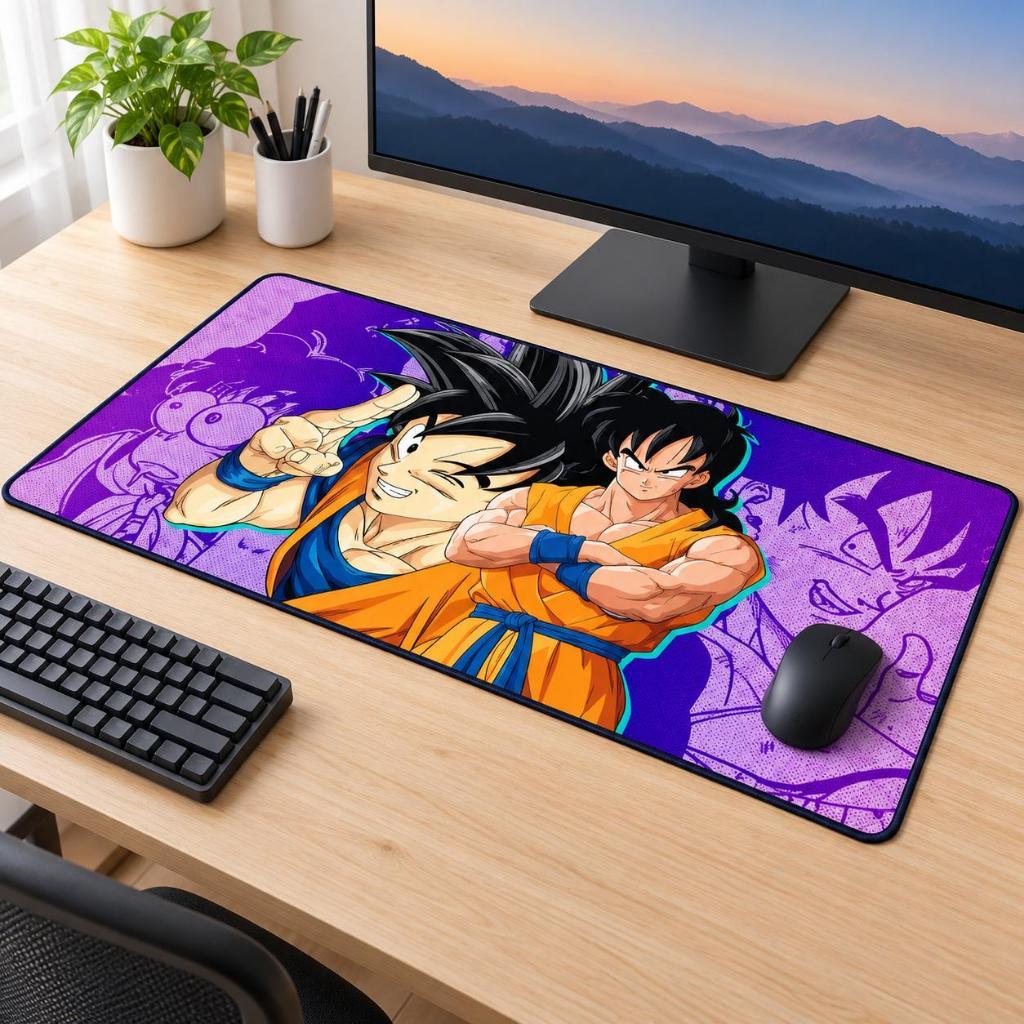 Mouse Pad Grande Gamer Goku e Vegeta Dragon Ball Anime Desk Mat para Teclado e Mouse Setup PC Presente Geek