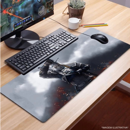 Mousepad Gamer Assassin's Creed Grande para Teclado Mouse PC Desk Mat Personagem Desenho Animes