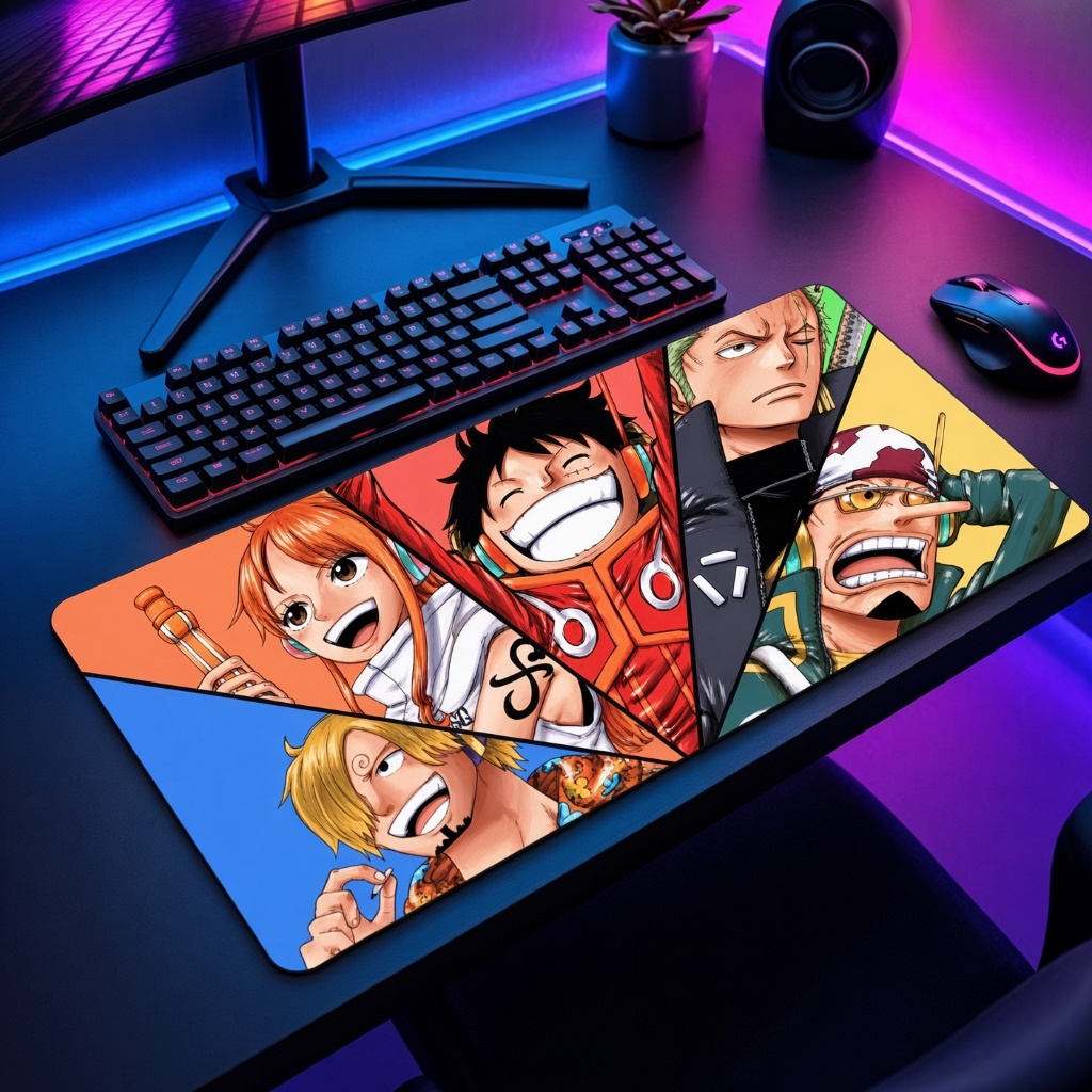 Mouse Pad Gamer Grande One Piece Luffy Zoro Nami Anime Desk Mat PC Personagens Desenho Envio Rápido