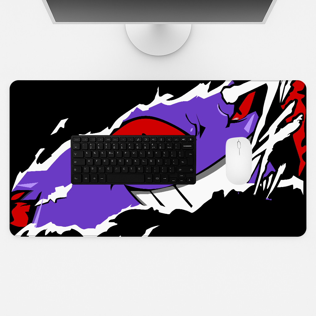 Mouse Pad Gamer Tapete Teclado Computador Desk Mat Estampa Anime Roxo Preto