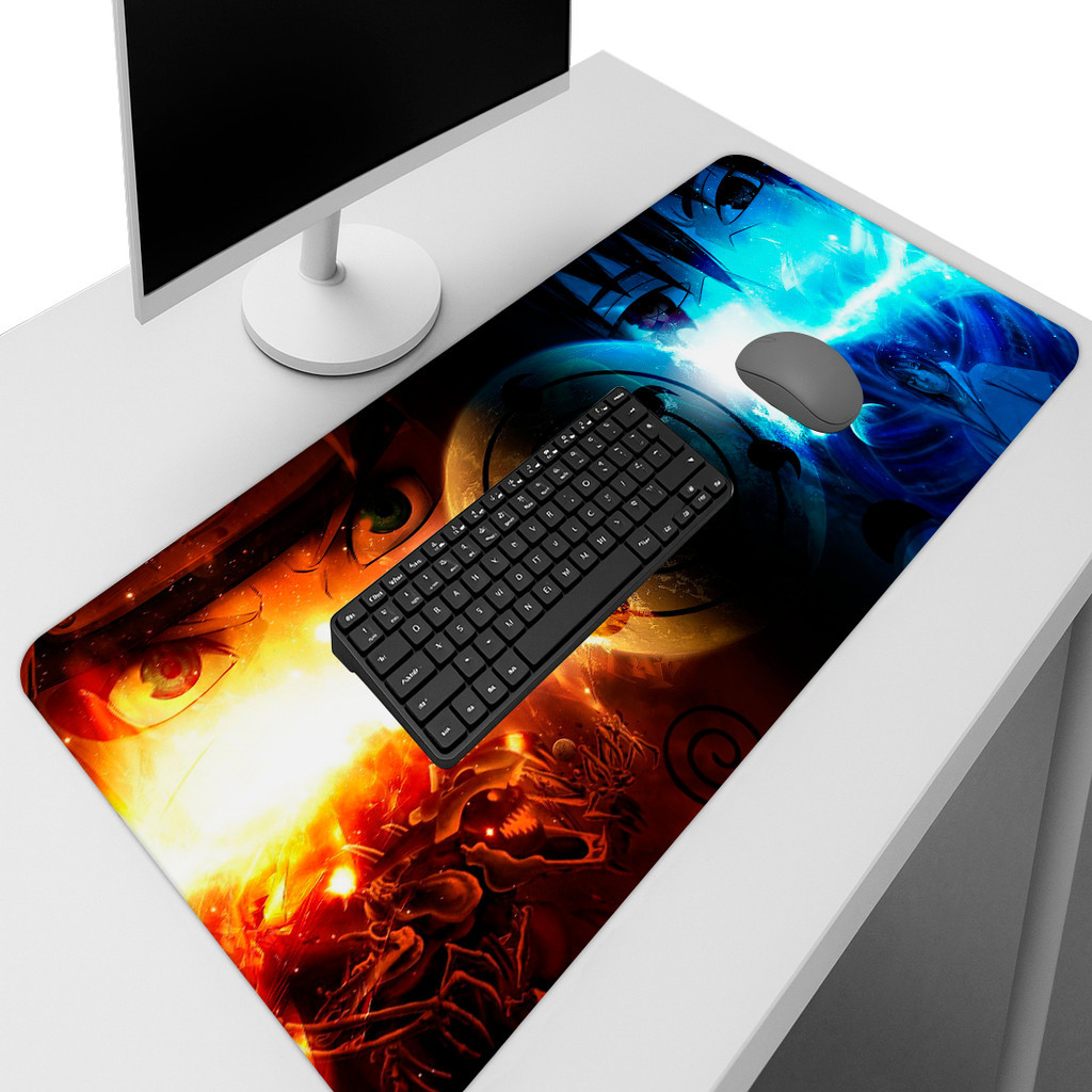 Tapete Mesa Mousepad Gamer Deskmat Anime Ninja Nar Elementos Gelo Fogo Desk Mat Grande
