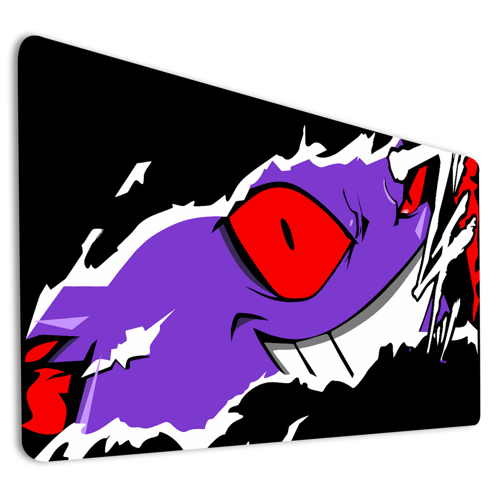 Mouse Pad Gamer Tapete Desk Mat Teclado Computador Estampa Anime Roxo Preto