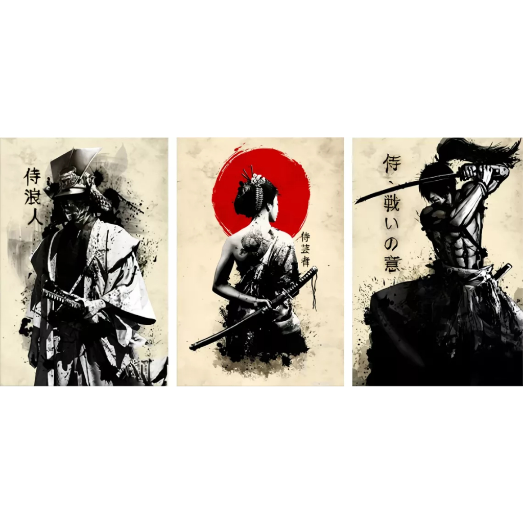 Quadro Decorativo Japonês Samurai Japão