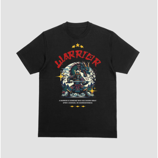 Camiseta Masculina Estampa Guerreiro Samurai Tecido Premium 100% Algodão