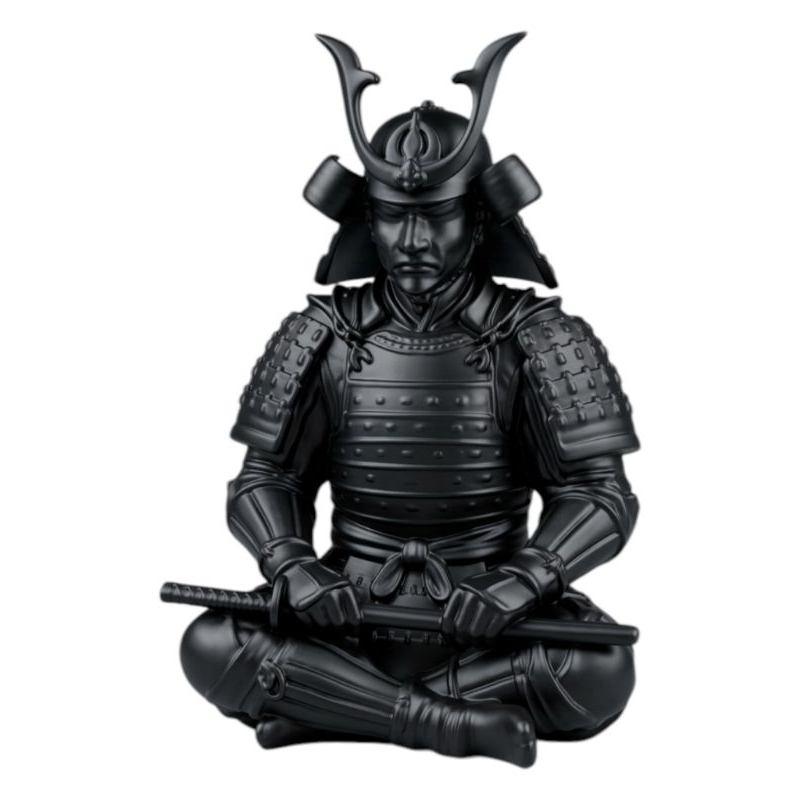 Estátua Samurai Guerreiro Japonês Bushido Decoração Gamer Geek Preto  3D