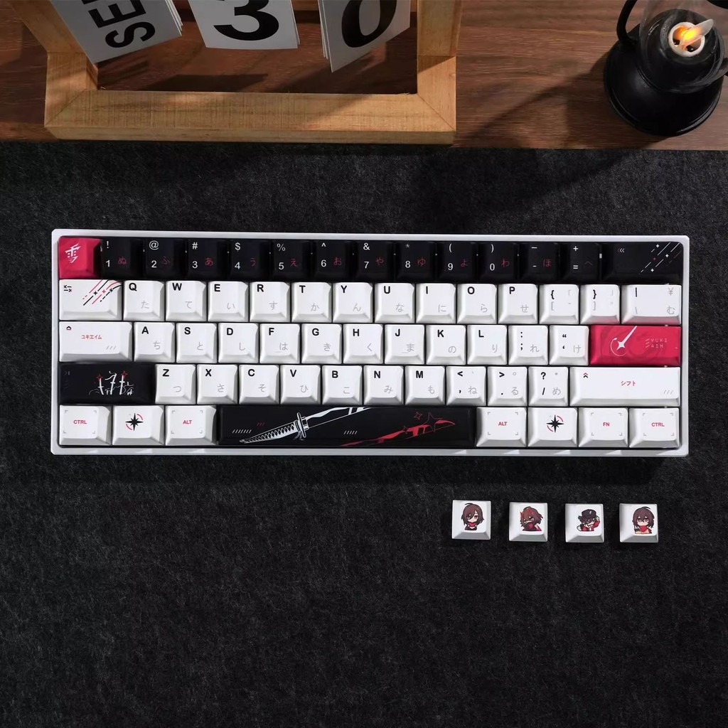 Yuki aim Japão anime Cherry Profile Dye-Sub PBT Keycaps Conjunto Completo