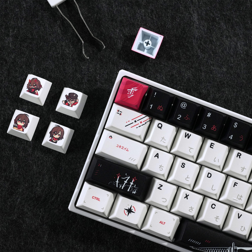 Yuki aim Japonês radical anime Cherry Profile Dye-Sub PBT Keycaps Conjunto Completo (134 Teclas)